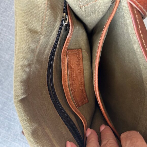 Vintage leather cross body messenger bag brass buckles Men's - Picture 11 of 16